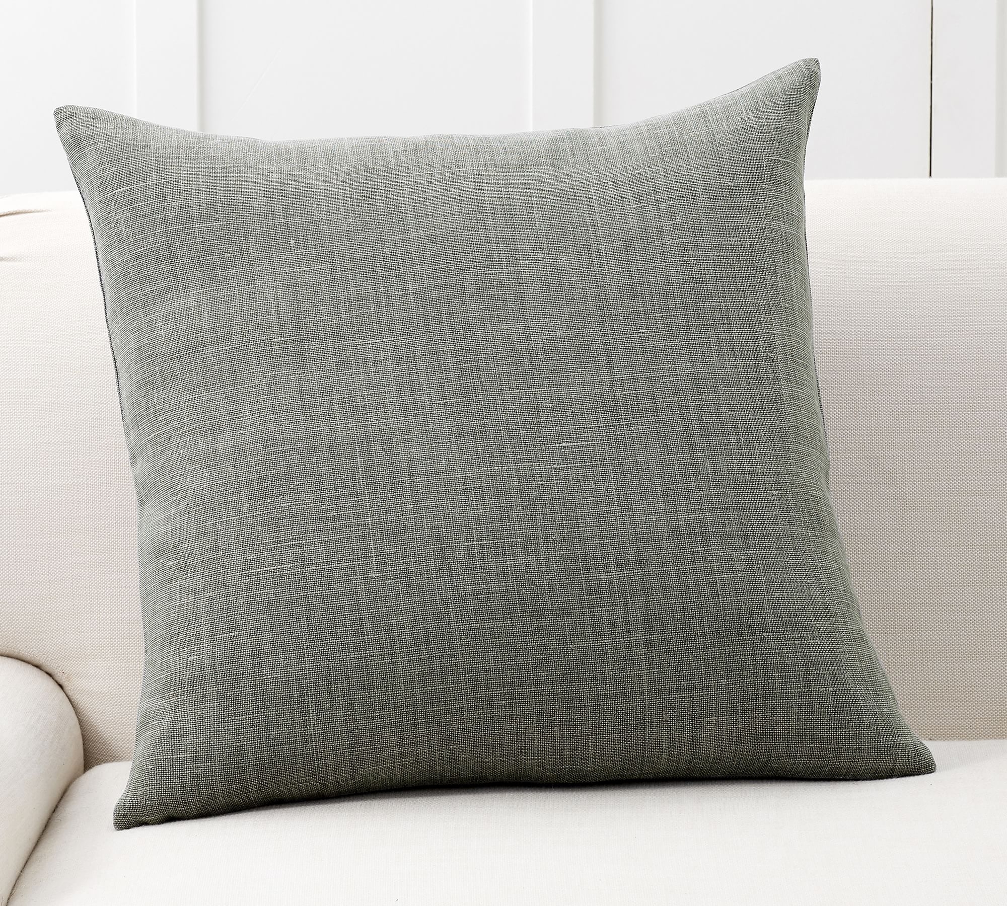 Belgian Linen Pillow Cover, 24", Loden - Image 0