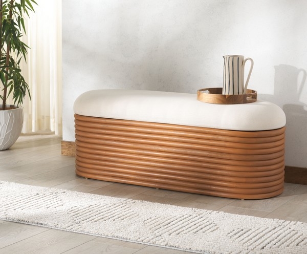 Bayard Rattan Storage Bench - Image 0