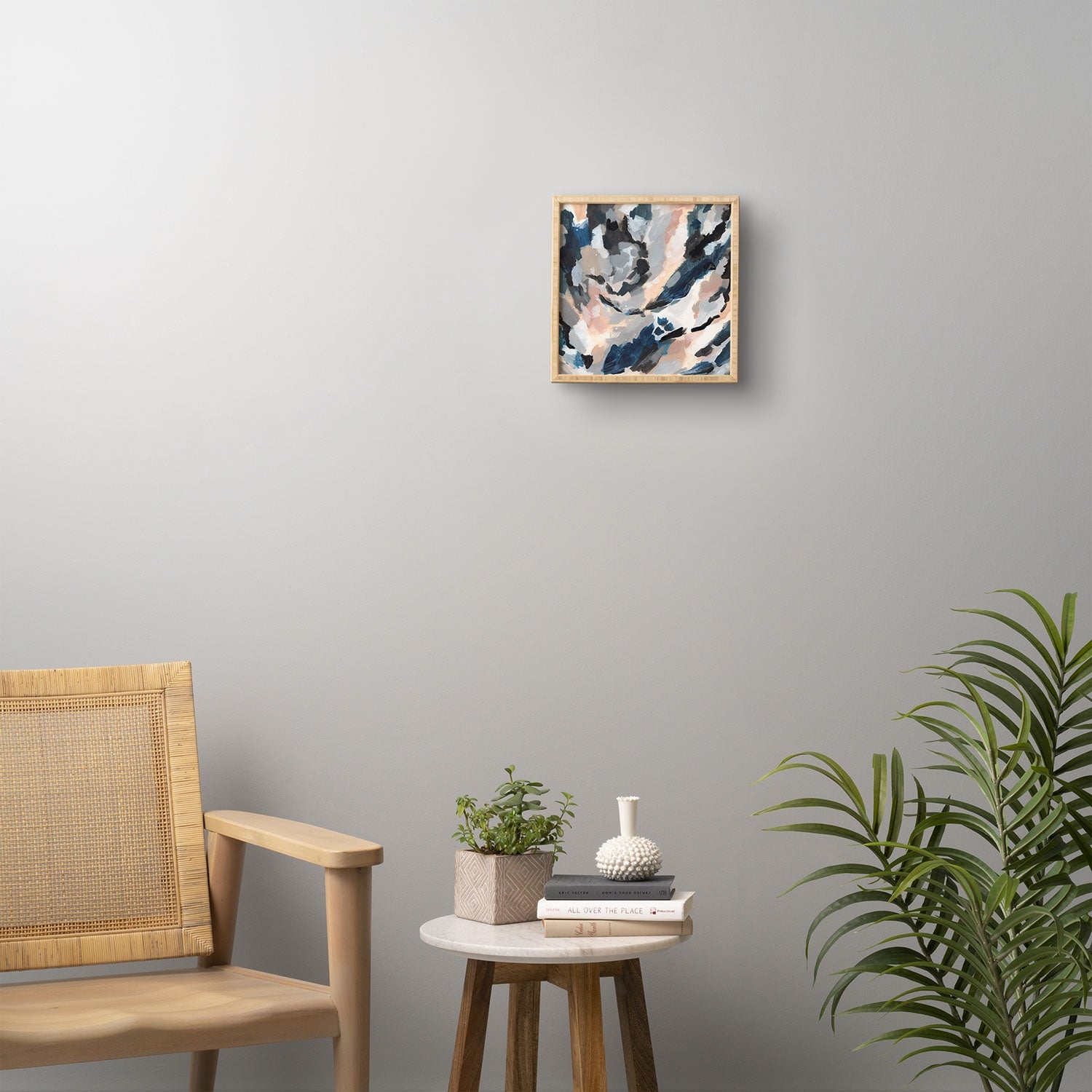 Parchment Abstract Three by Laura Fedorowicz - Framed Wall Art Bamboo 12" x 12" - Image 1