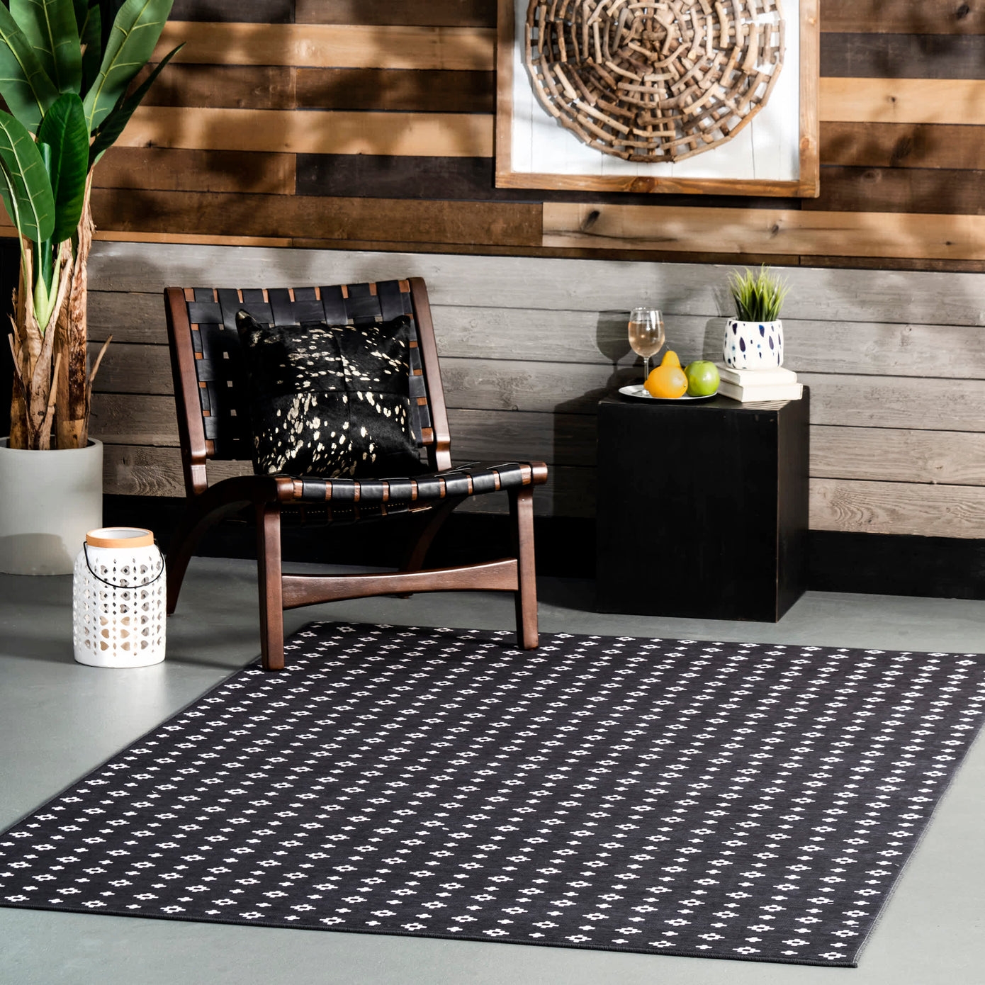 Mikki Geometric Machine Washable Indoor/Outdoor Area Rug, 8' x 10' - Image 1