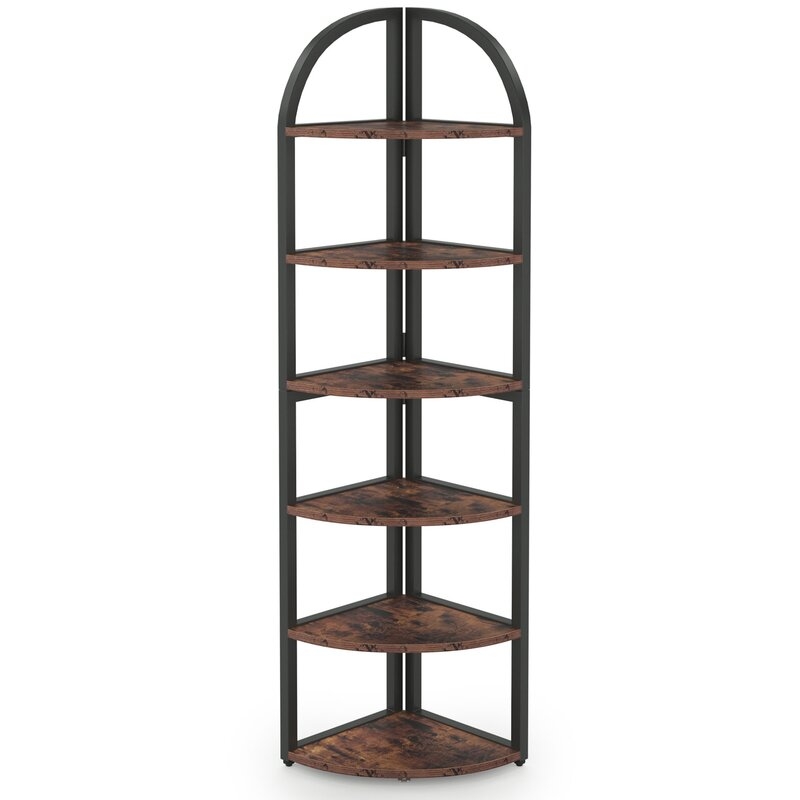 6 Tier Corner Corner Bookcase Bookshelf Rack Plant Stand - Image 2