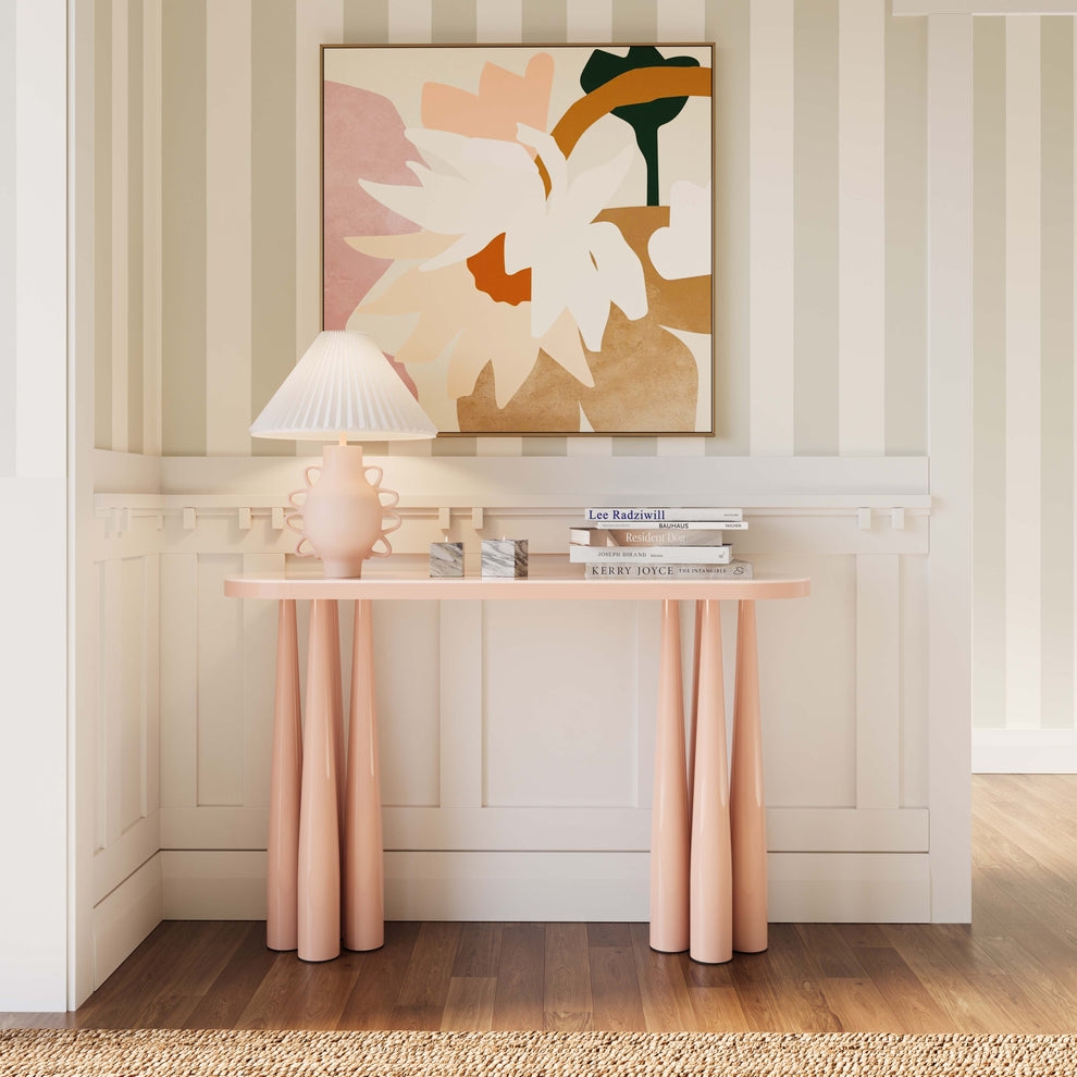 Titan Peach Rose Glossy Console Table - Image 0