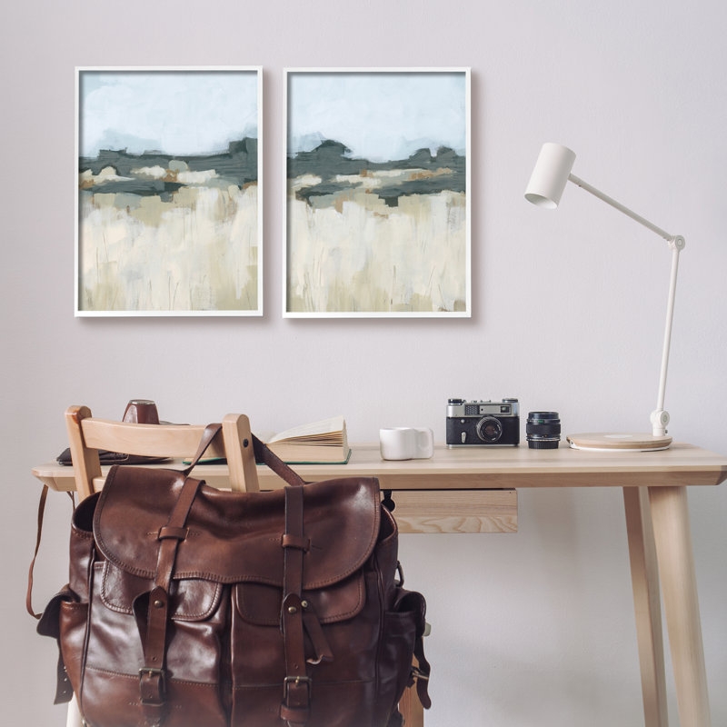 " Brushed Abstract Badlands Scenery " by Erica Vess 2 - Pieces Painting Print - Image 1