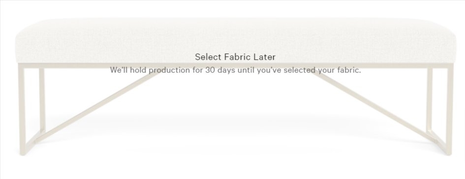 Otto Bench - Decide Later fabric - Matte Brass Otto Bench Leg - 48" - Image 0