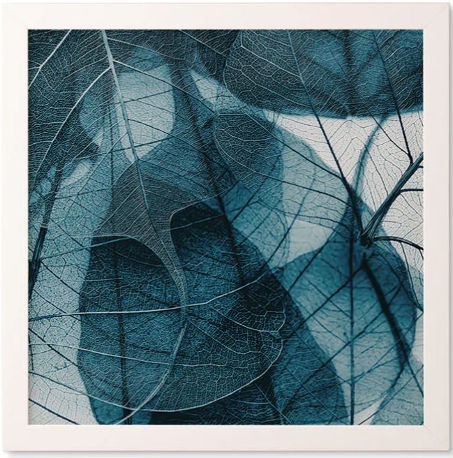 Denim Blue by Ingrid Beddoes - Framed Wall Art Bamboo 12" x 12" - Image 0