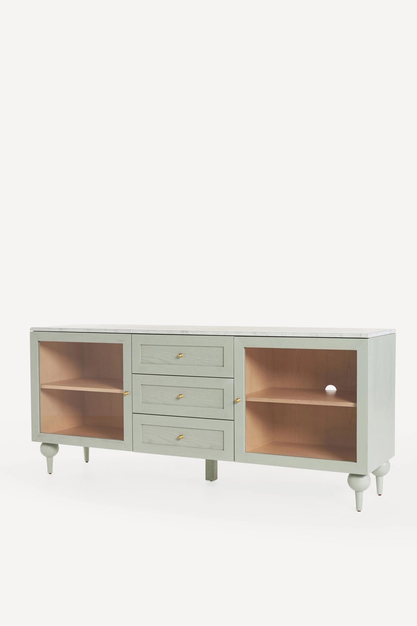 Fern 72" Carrara Marble & Wood Buffet - Image 0