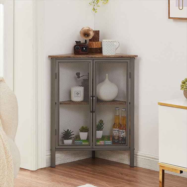 Leilla 2 Doors Corner Accent Cabinet - Image 1
