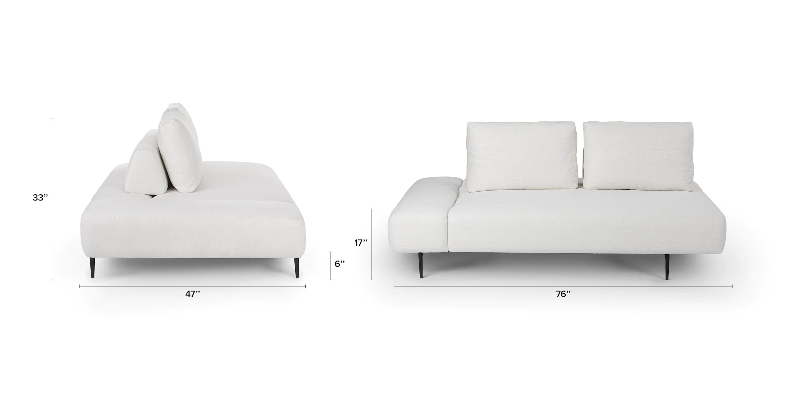 Divan Quartz White Left Chaise Lounge - Image 7