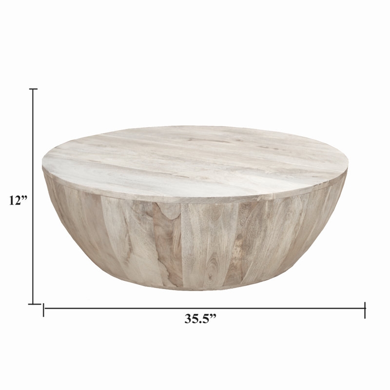Cassius Solid Wood Single Drum Coffee Table - Image 2