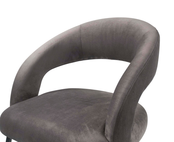 Rocco Grey Velvet Dining Chair - Image 4
