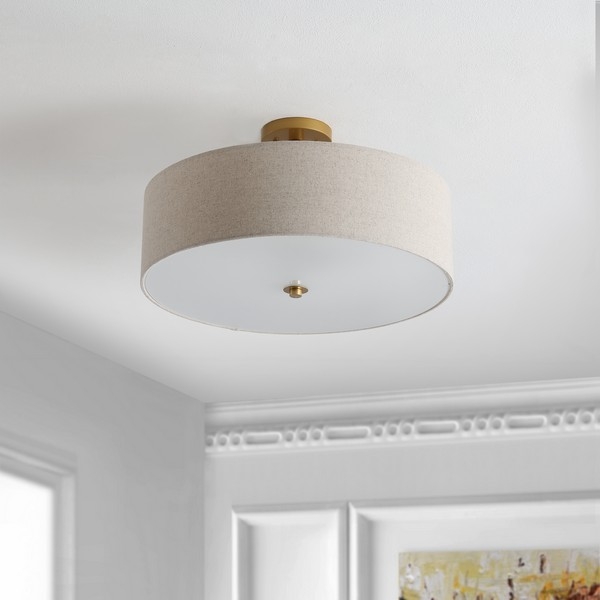 Jolana 3Lt 12.5" Flush Mount - Oatmeal/Gold - Image 2