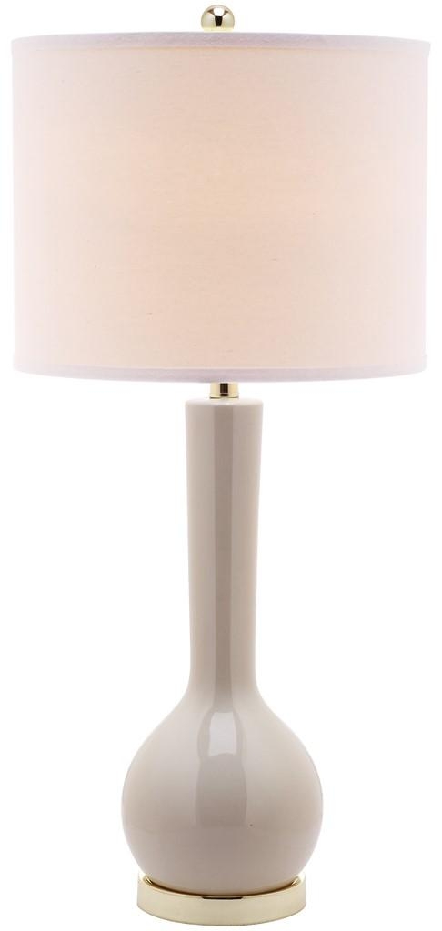 Mae 30.5-Inch H Long Neck Ceramic Table Lamp - Light Grey - Safavieh - Image 0