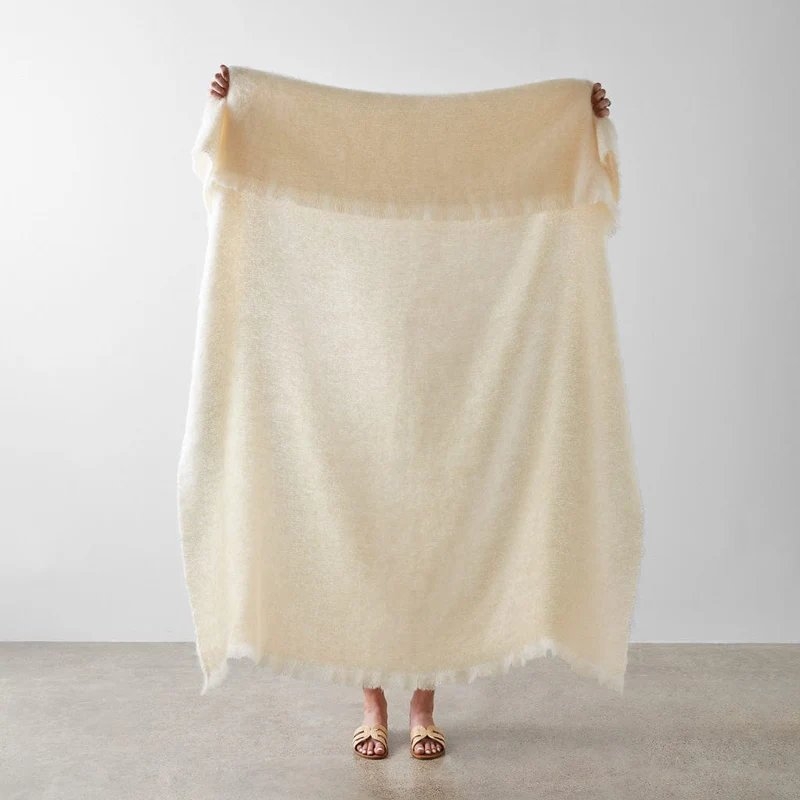 The Citizenry Rowan Mohair Throw | Ecru - Image 2