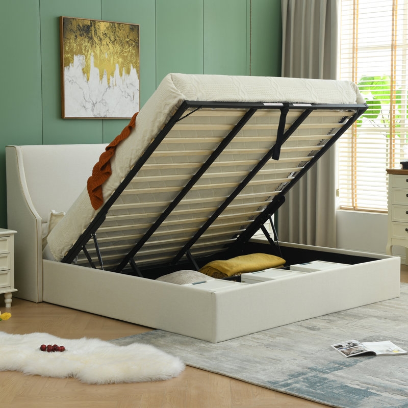 Bertolucci Hydraulic lift storage upholstered flat bed - Image 2