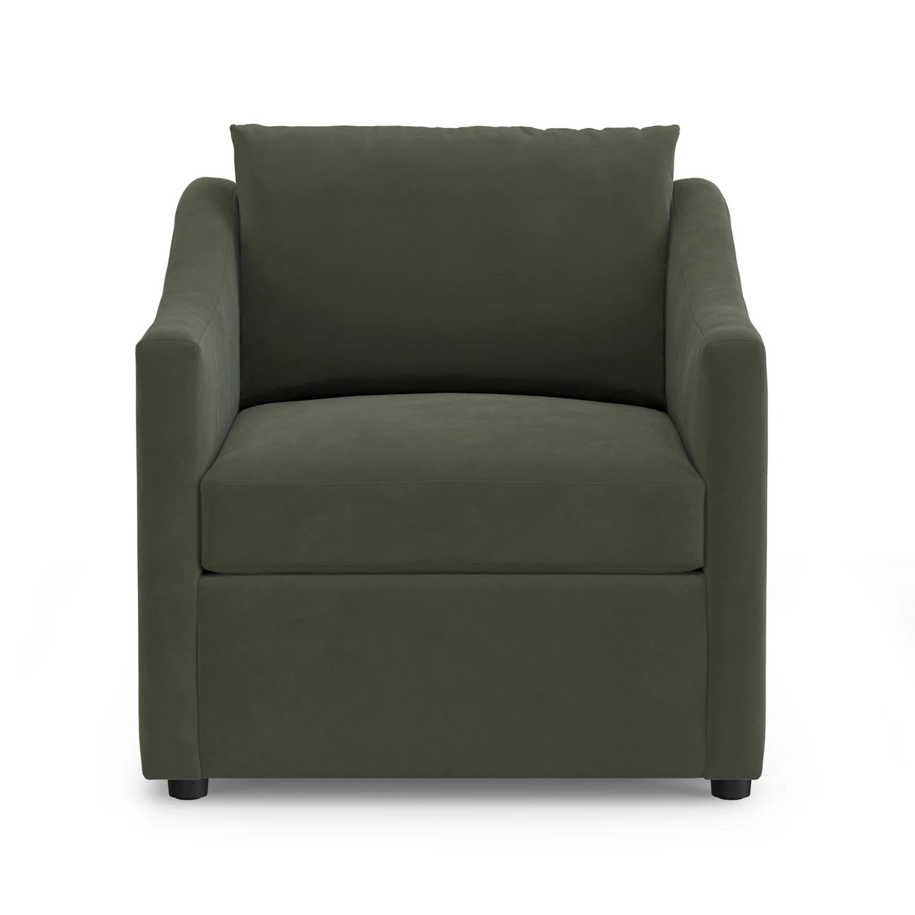 Landry 32.25" Velvet Swivel Lounge Chair - Hale Fir Green - Image 1
