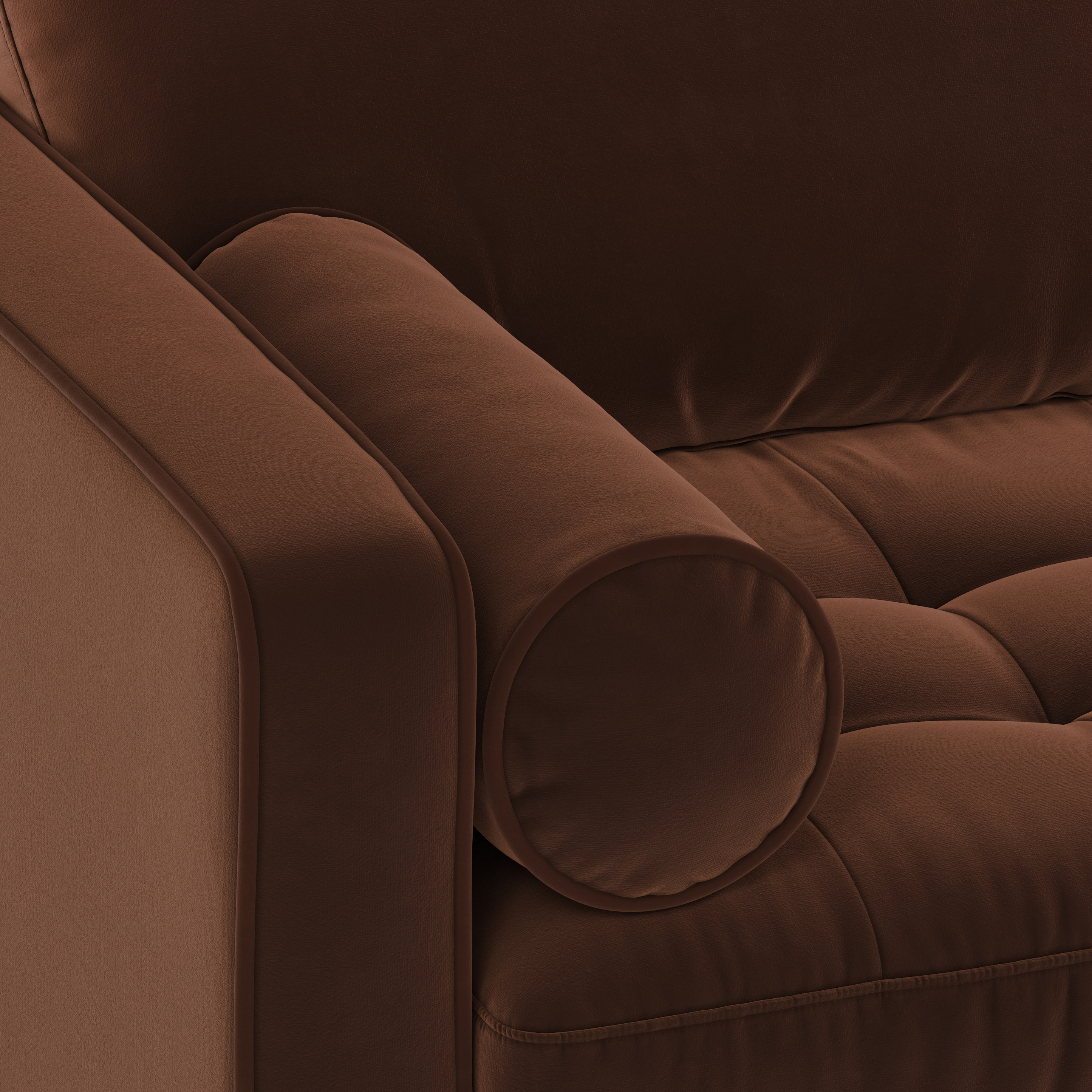 Sven 100" Tufted Velvet Right Sectional - Plush Pacific Brown - Image 4