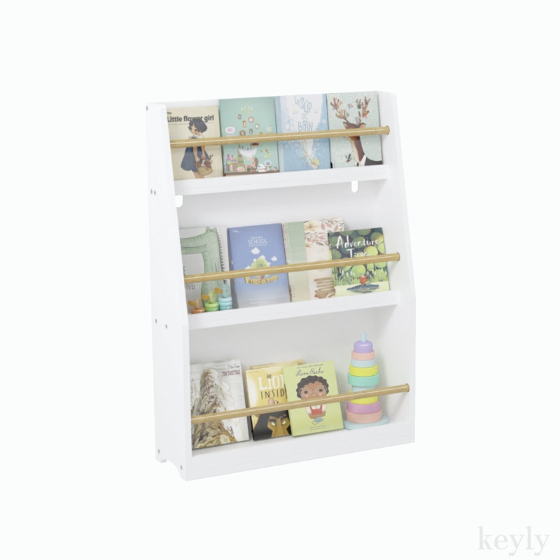 Tier Kids Book Shelf, Book Rack For Bedrooms, Playrooms, And Classrooms, Helps Keep Spaces Organized, White - Image 1