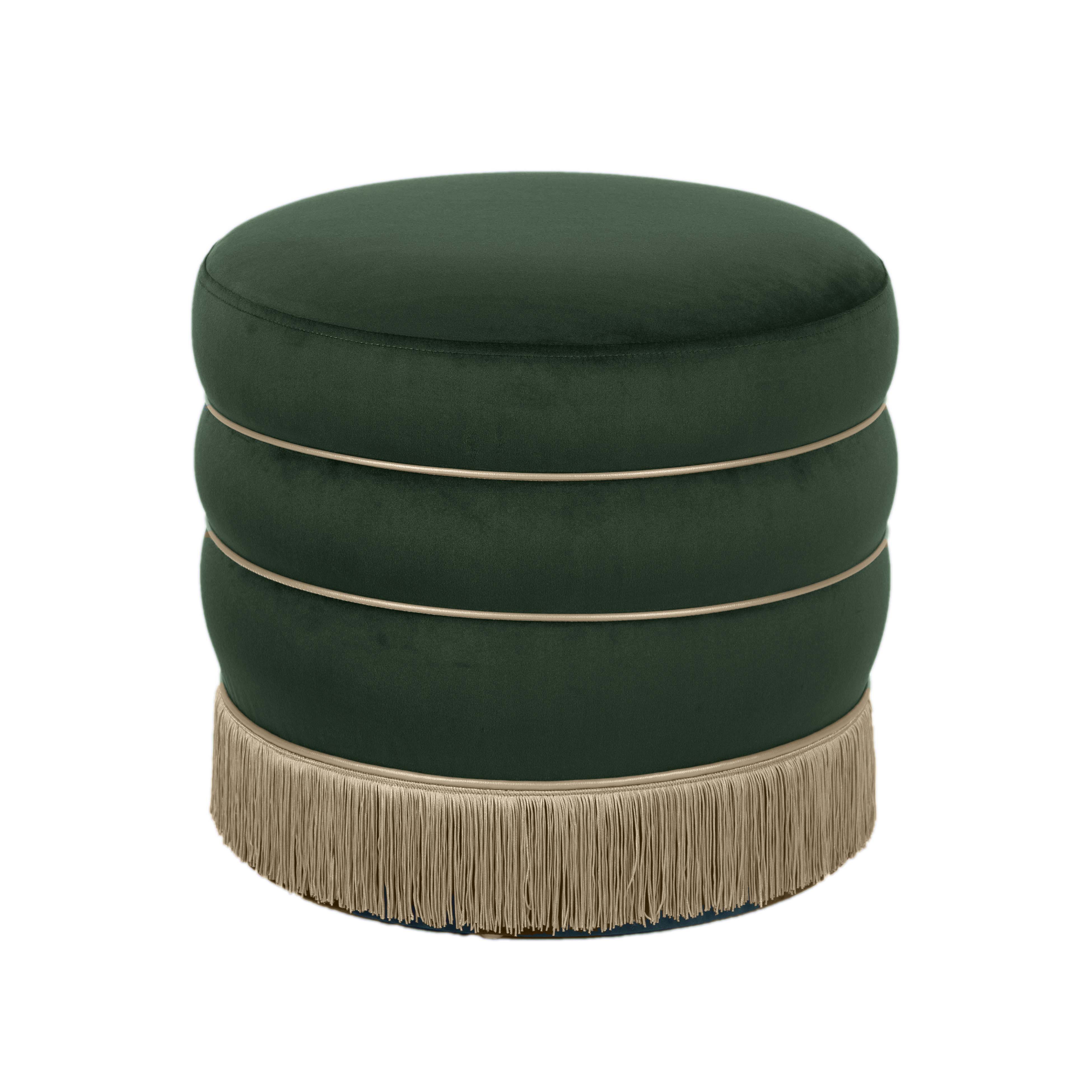 Lakka Green Velvet Ottoman - Image 0