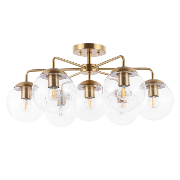 Camdyn 7Lt 25" Flush Mount - Brass - Image 1
