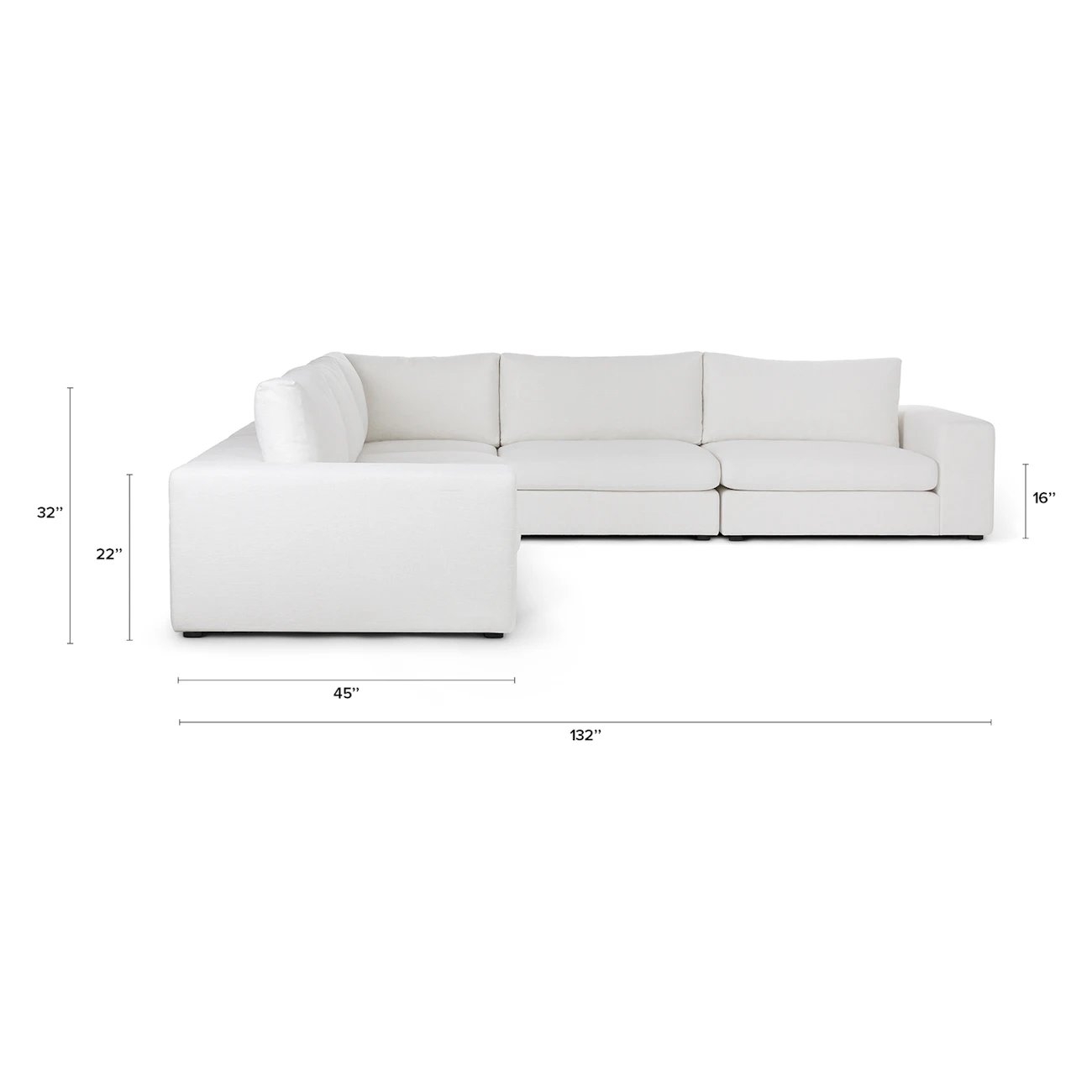 Beta 133.5" Modular Corner Sectional - Quartz White - Image 1