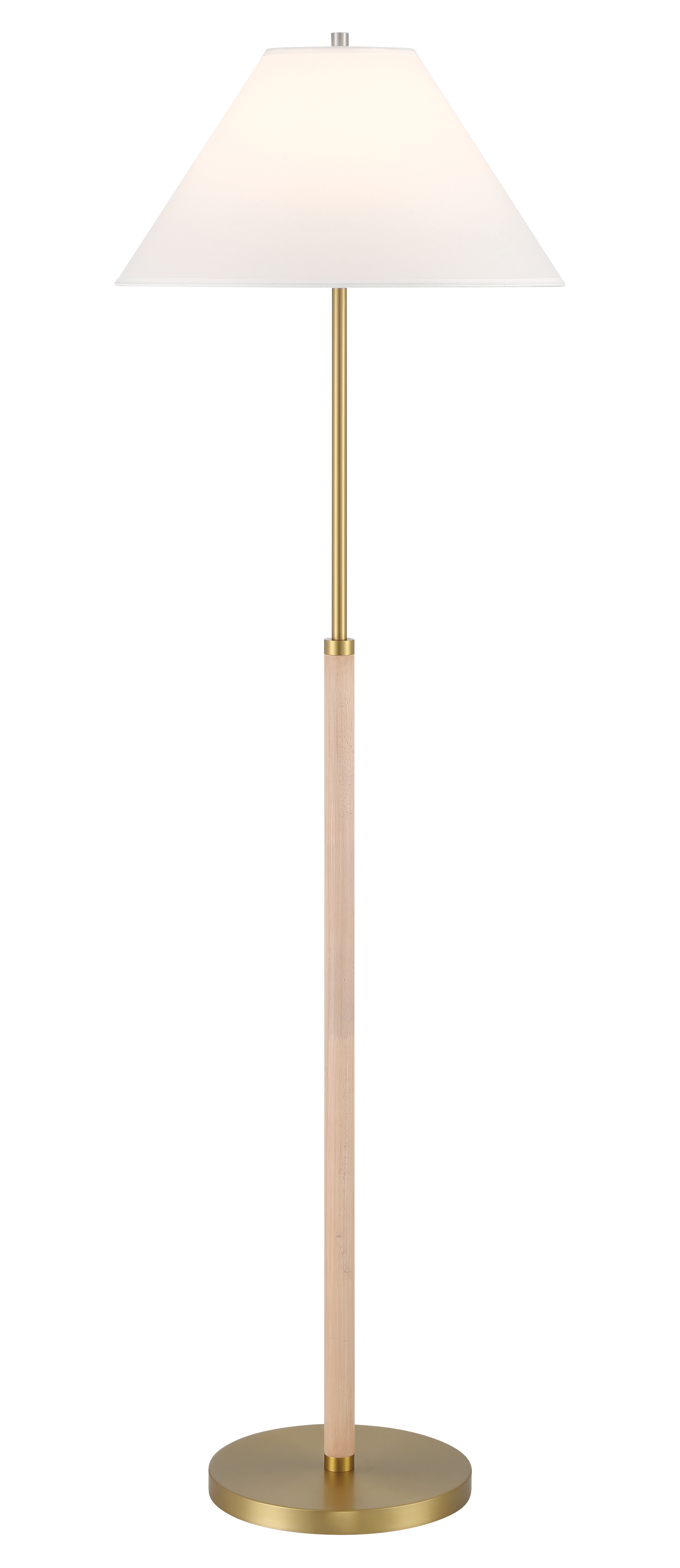 Hayward Floor Lamp | Cerused Oak, Antique Brass - Image 6