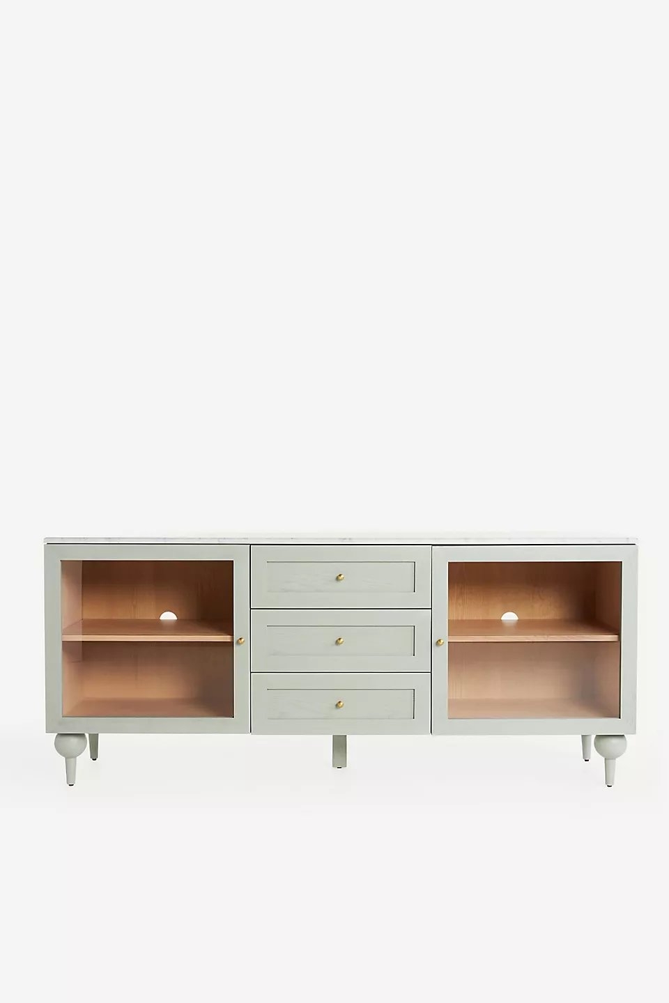 Fern 72" Carrara Marble & Wood Buffet - Image 2
