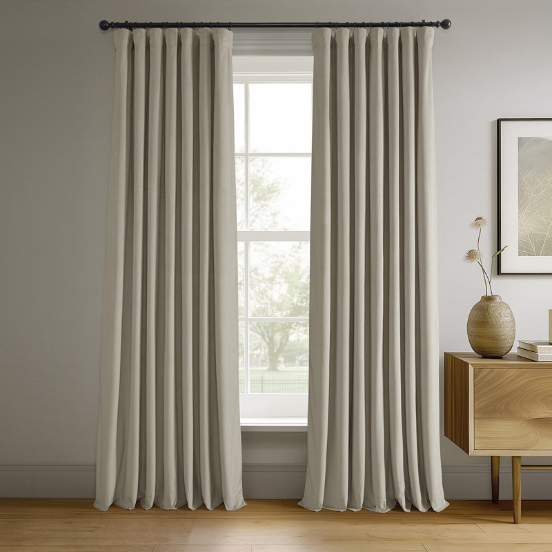 Albert Velvet Solid Blackout Thermal Rod Pocket Single Curtain Panel - Image 0