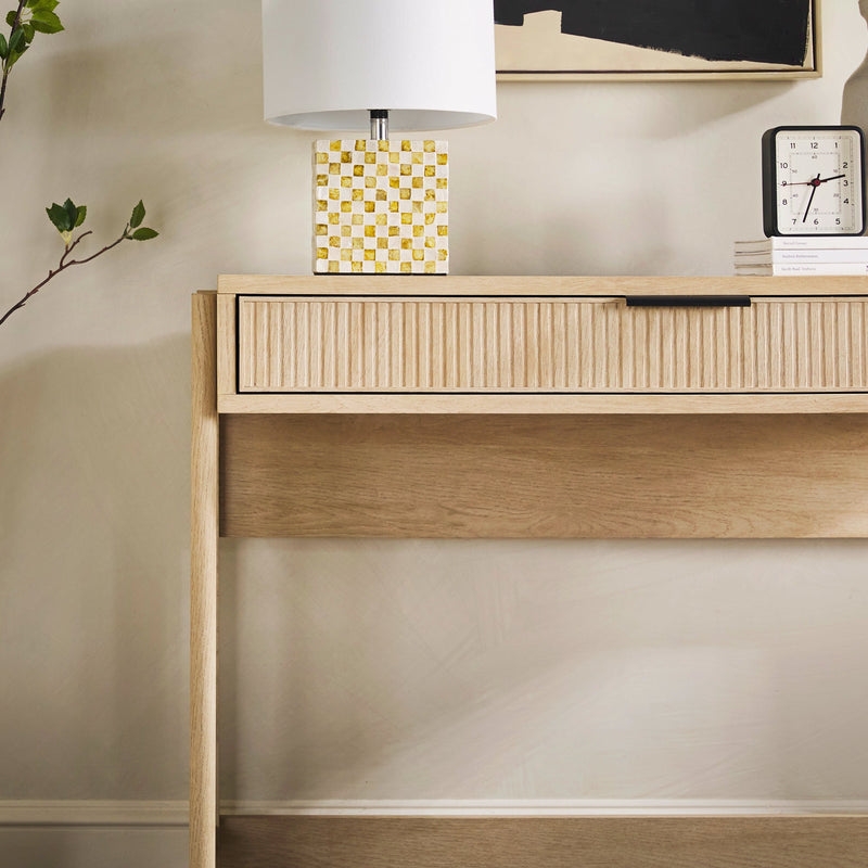 Holmes Modern Scandinavian Reeded Writing Desk with Lift Top - Image 8