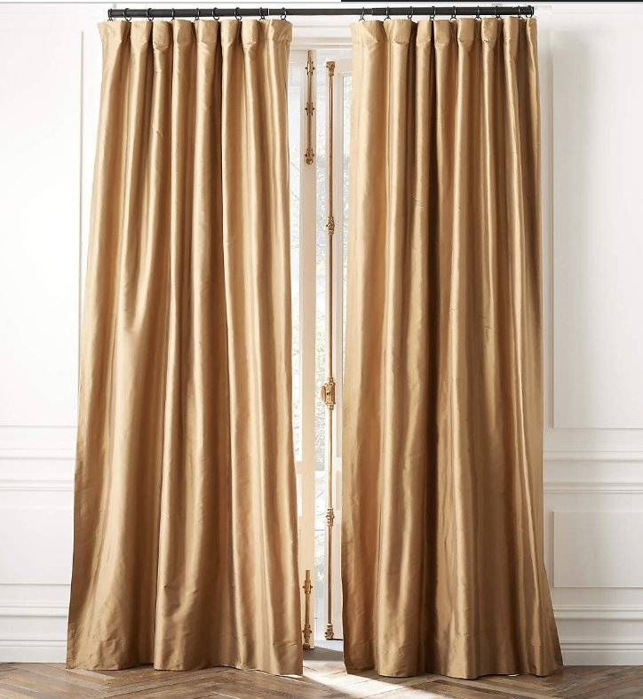 Seda Dark Green Dupioni Silk Window Curtain Panel 48"x96" - Image 2