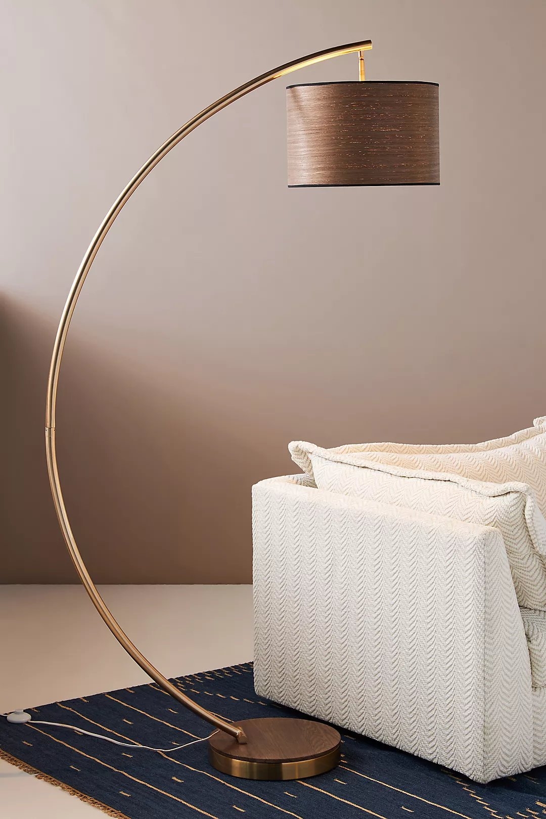 Luna Floor Lamp, Brown & Brass - Image 0