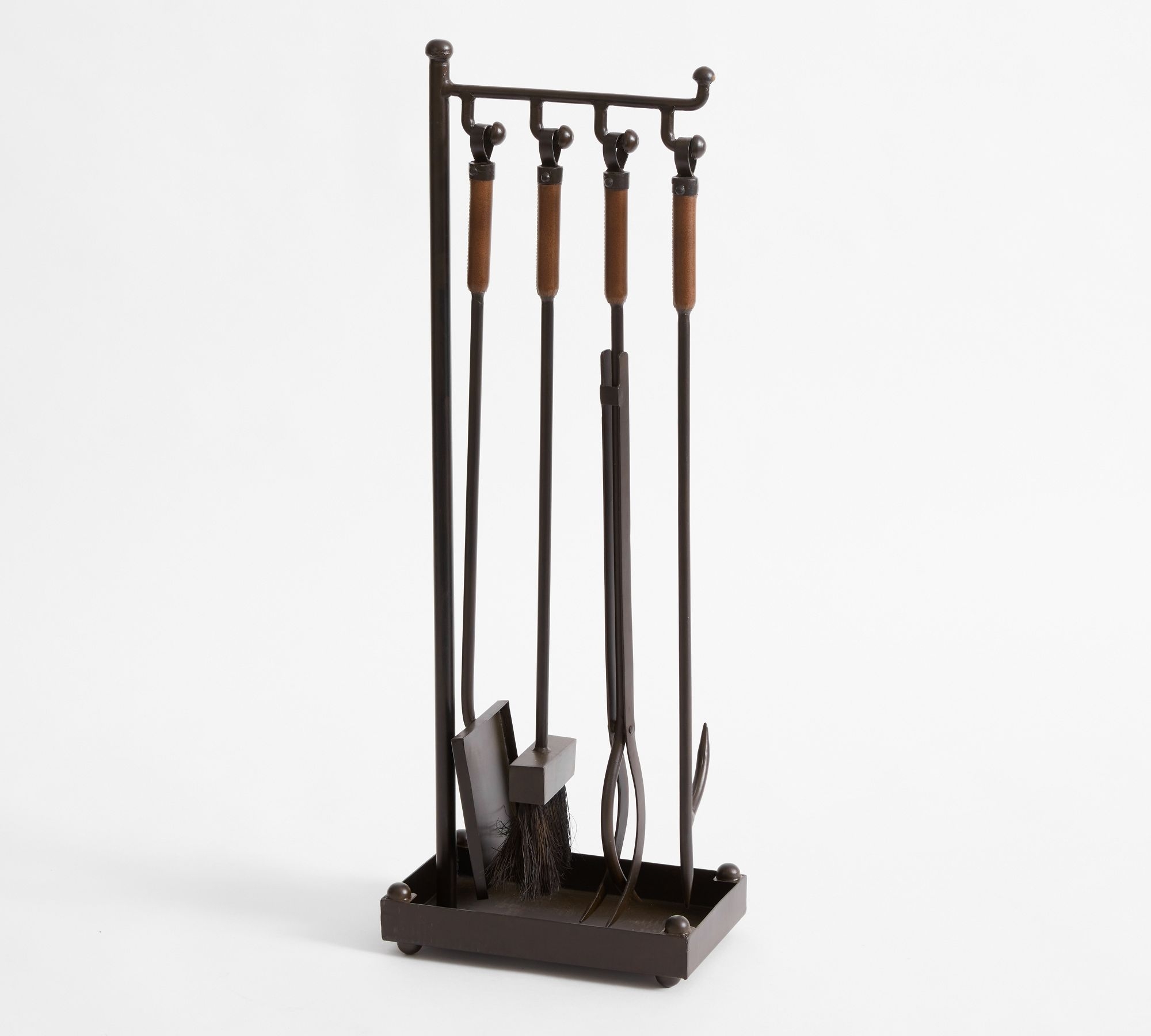Industrial 5-Piece Fireplace Tool Set - Dark Bronze - Image 0
