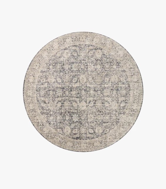 ALE-05 Charcoal / Beige 5'-3" x 5'-3" Round - Image 0