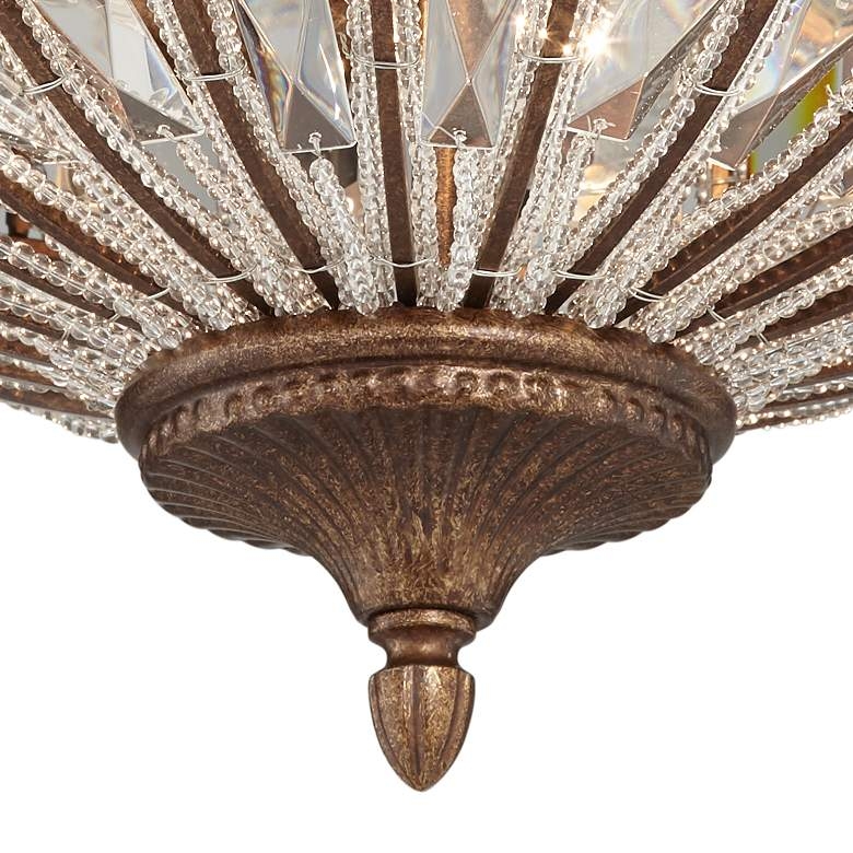 Vienna Full Spectrum Ibeza 15 1/2" Mocha and Crystal Ceiling Light - Image 4