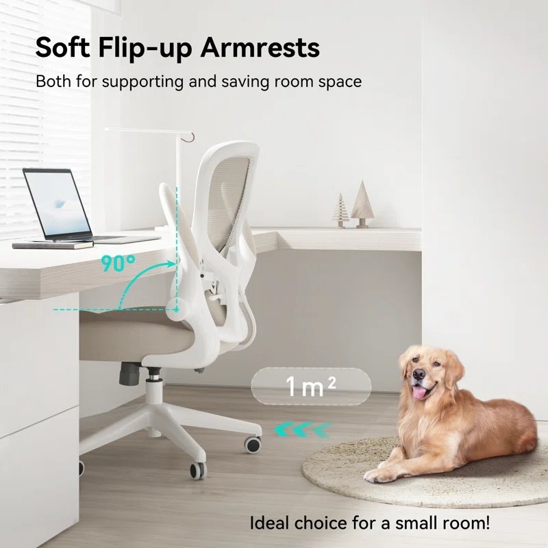 Faye Task Office Chair with Flip-Up Arms and Home and Office Desk Chairs - Image 4