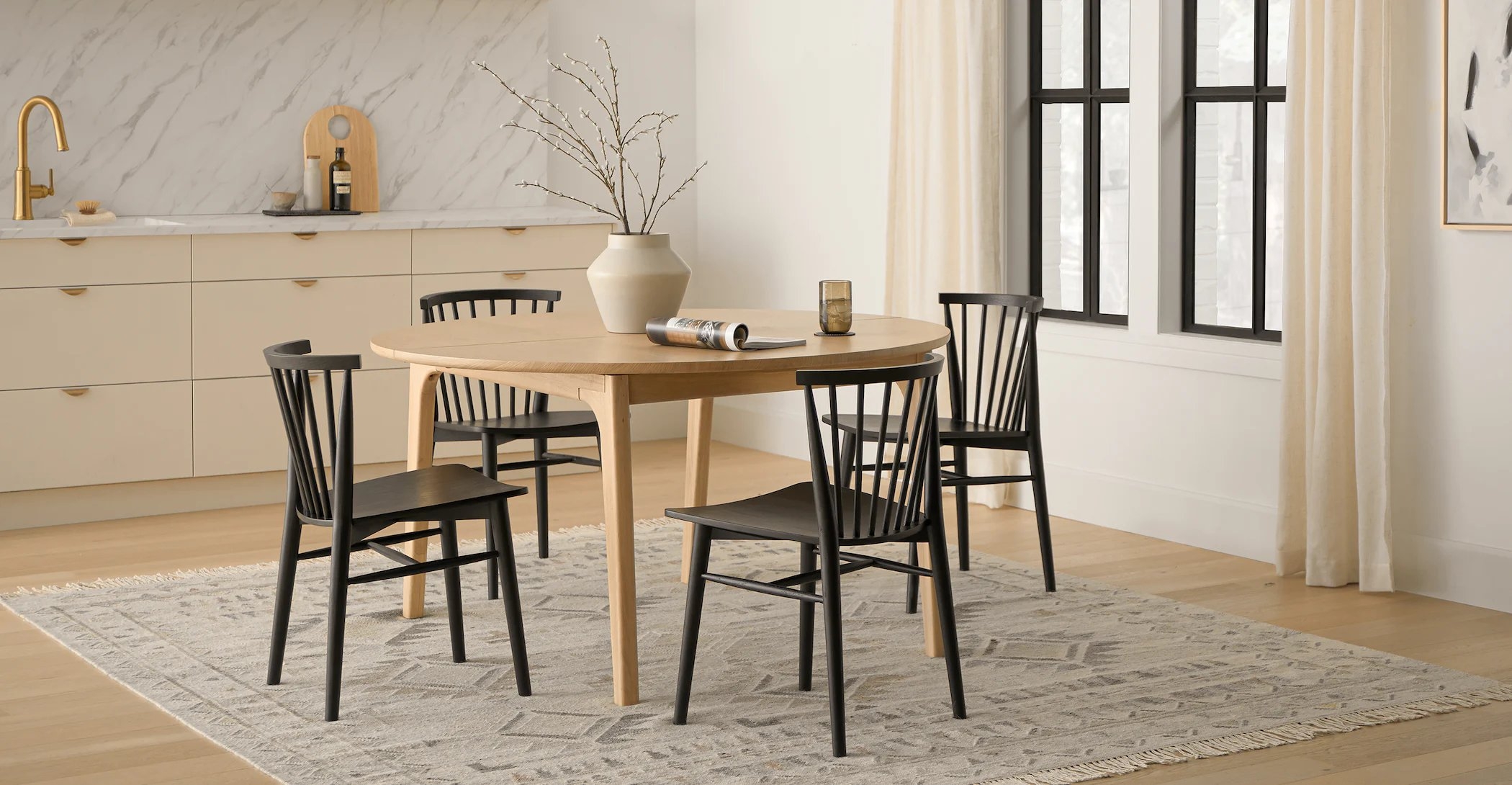 Plumas 55" - 74.75" Extendable Dining Table - White Oak - Image 2