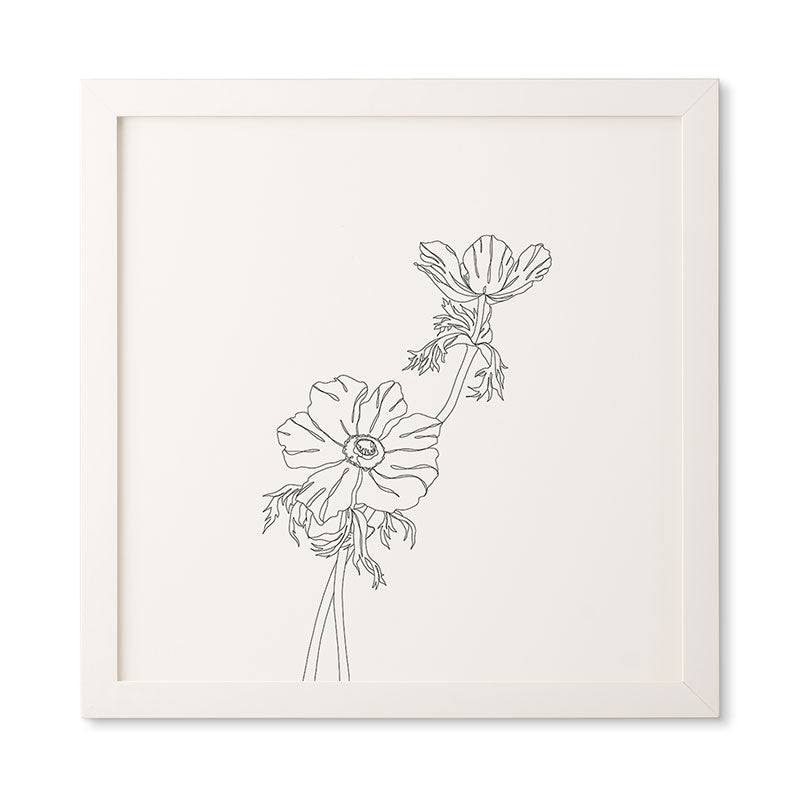 Botanical Illustration Joan by The Colour Study - Framed Wall Art Basic White 20" x 20" - Image 0