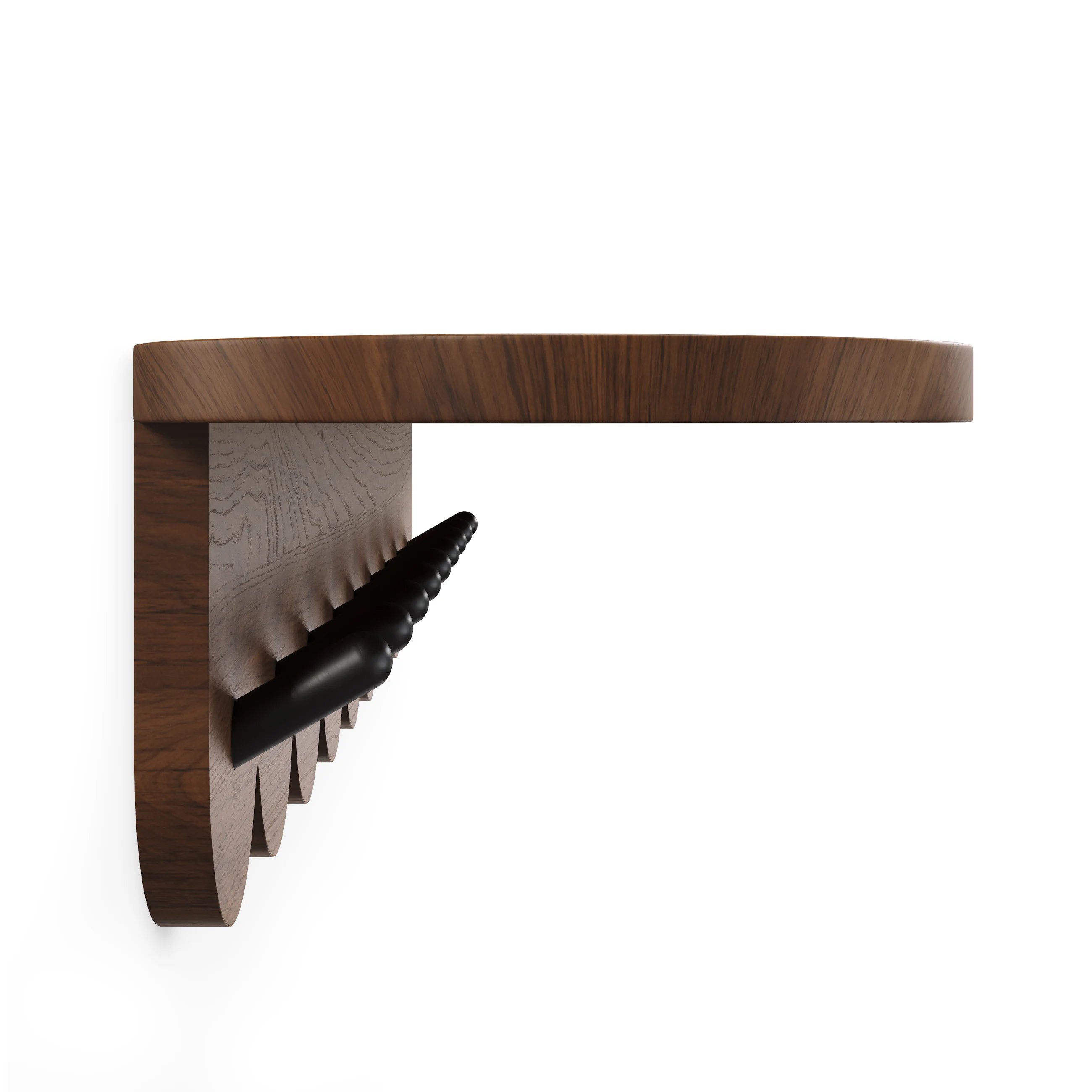 Shelly 38" Shelf and Coat Rack - Black and Walnut - Image 2
