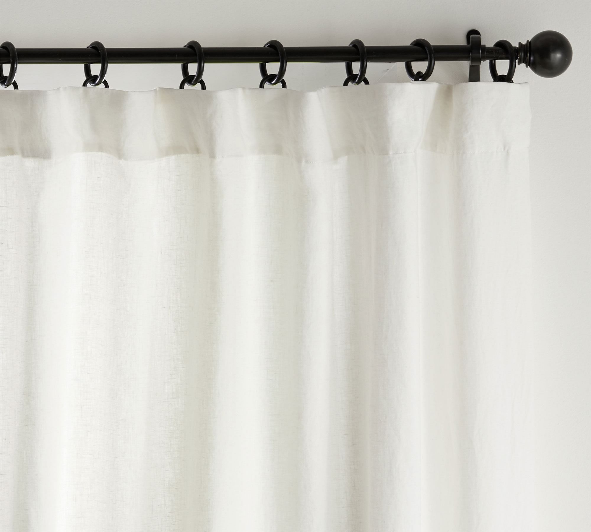 Belgian Flax Linen Curtain, 100 x 108", Dark Flax - Image 0