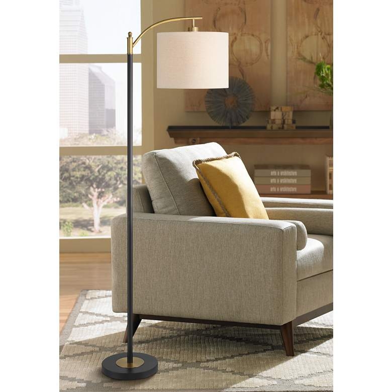 360 Lighting Rayna 61 1/2" High Black and Gold Downbridge Floor Lamp - Image 3