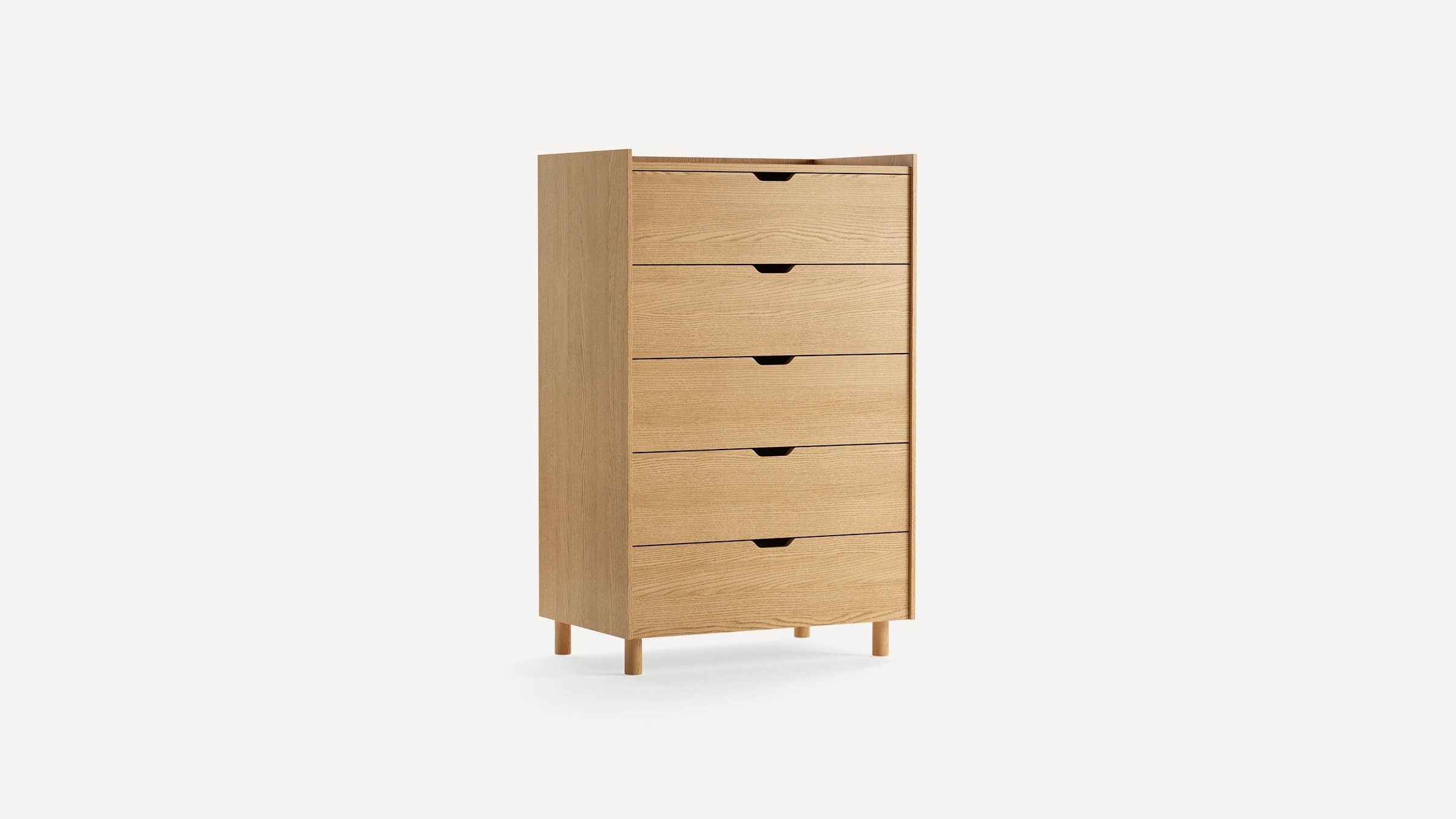 Prospect 5-Drawer Tall Dresser - Oak - Wood - Image 0