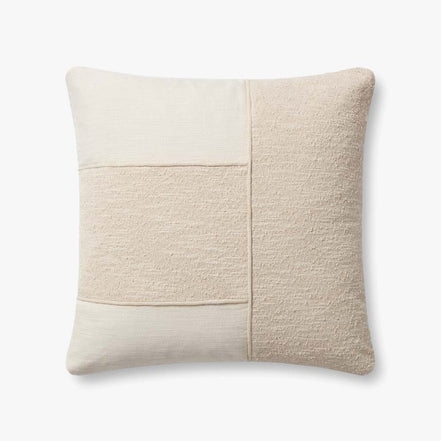 Magnolia Home by Joanna Gaines x Loloi Leslie Ivory 18" x 18" Cover w/Poly - Image 0
