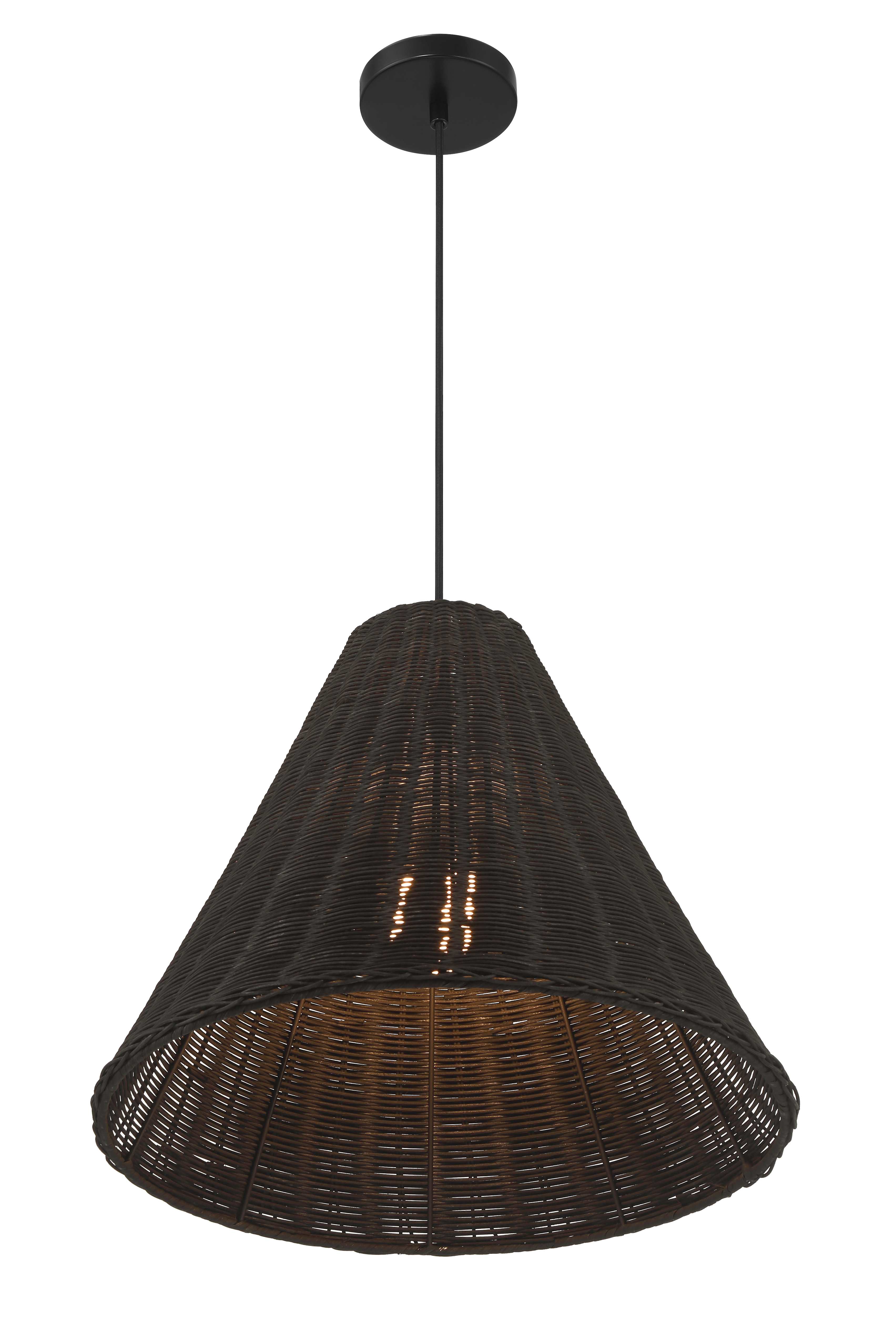 Sonoma Pendant | 17.75" | Black Wicker - Image 2