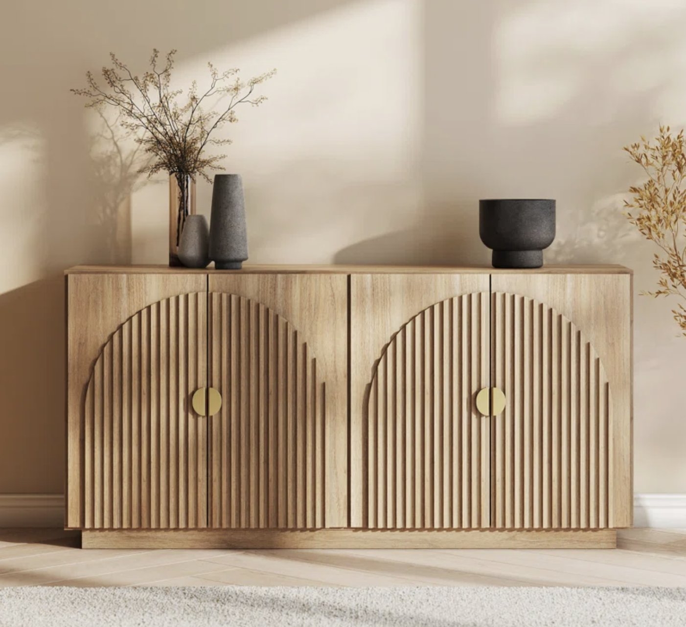 64.8" Buffet Cabinet with Storage, Sideboard Large Console Table - Image 0