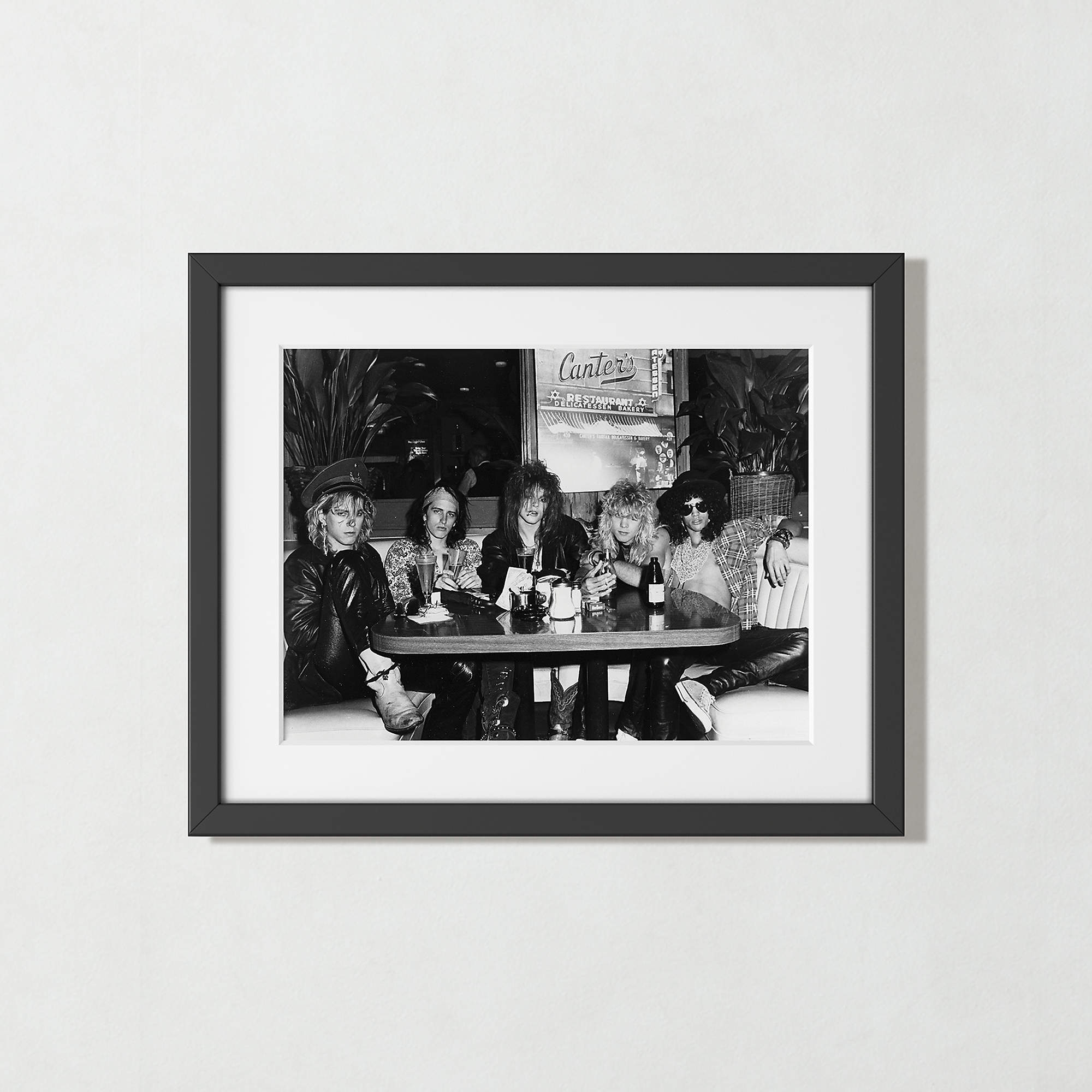 'Guns N' Roses At Canters Deli' with Black Frame 19.5"x15.5" - Image 0