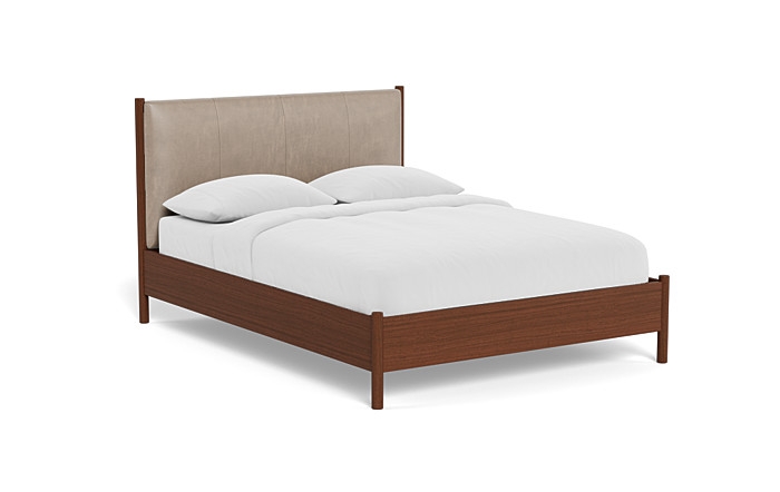 Percey Leather Wood Framed Bed with Tufting Option - Image 0