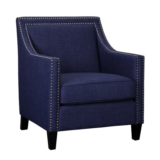 Erica Studded Arm Chair - Blue - Image 0