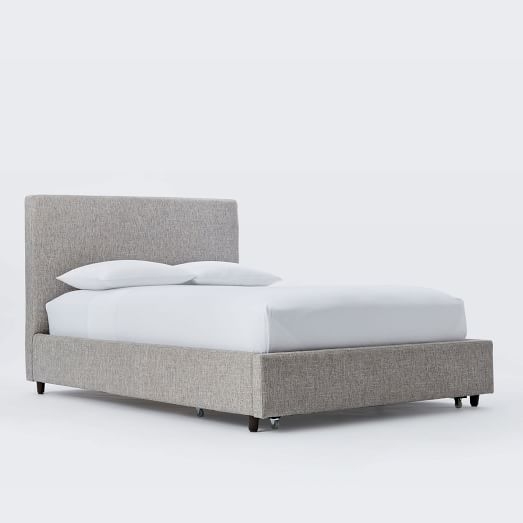 Contemporary Upholstered Storage Bed - Heathered Tweed, King - Image 0