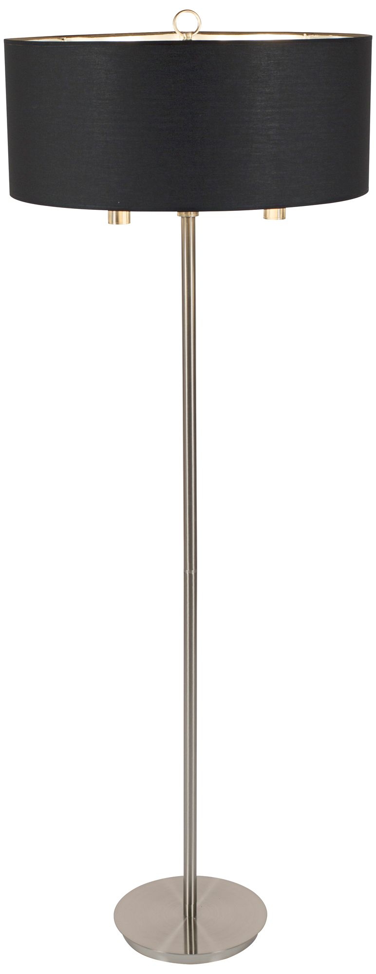 Walker Brushed Nickel with Black and Gold Shade Floor Lamp - Image 0