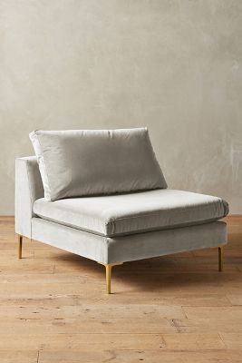 Velvet Edlyn Chair - Light Grey - Image 0