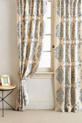 Embroidered Medina Curtain - Blue, 84"L - Image 0